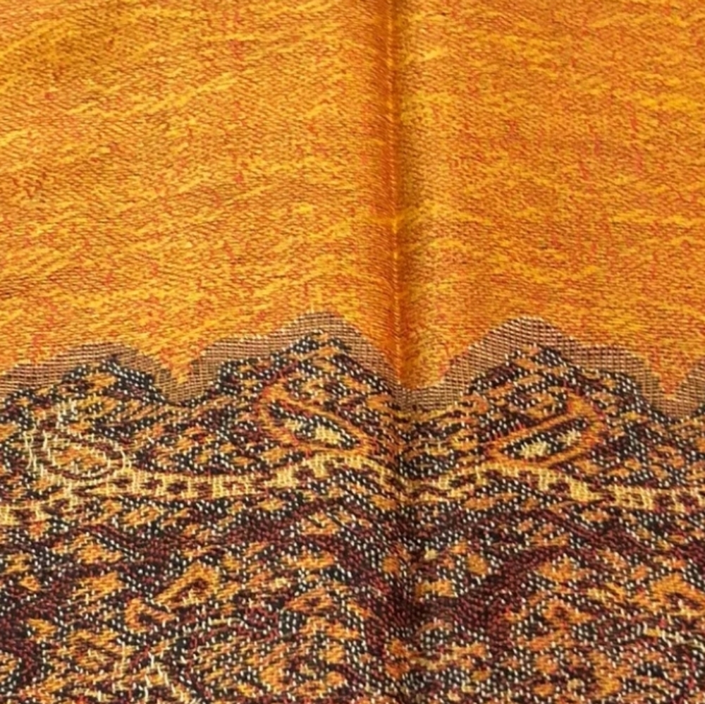 ๐งกโจ Burnt Orange Paisley Pashmina Shawl Wrap Fringe Scarf Reversible 27x77 - Picture 14 of 16